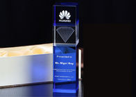 Uso grande das competições do copo de cristal azul do troféu K9 com logotipo da gravura do laser 3D