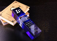 Uso grande das competições do copo de cristal azul do troféu K9 com logotipo da gravura do laser 3D
