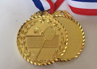 Liga de zinco feito sob encomenda de moldação chapeado ouro das medalhas dos esportes do metal para o fósforo do badminton