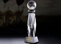 Golf o copo de cristal do troféu do evento com a figura interna OEM do golfe do laser 3D disponível
