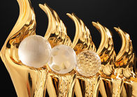 O copo feito-à-medida do troféu da resina/concessão coloca troféus com bola de cristal