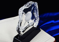 Troféu de cristal lustrado da bola de golfe K9, troféu feito sob encomenda de Golf Club do logotipo