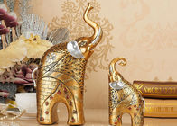 Estátua animal da estatueta do elefante da cor do ouro dos ofícios das decorações da casa da resina