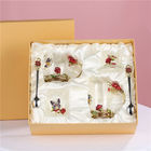 Copos de vidro da caneca de café do esmalte 320ml com a borboleta feito a mão Rosa da colher
