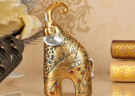 Estátua animal da estatueta do elefante da cor do ouro dos ofícios das decorações da casa da resina