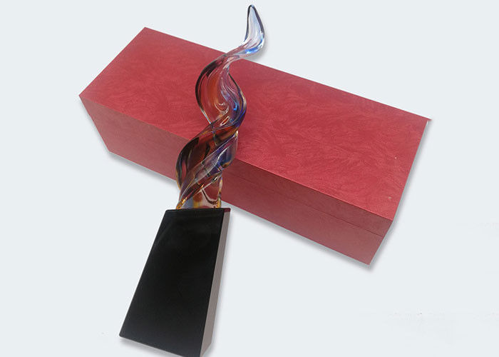 Decoração home baixa de cristal colorida do preto do copo do troféu do esmalte do projeto simples